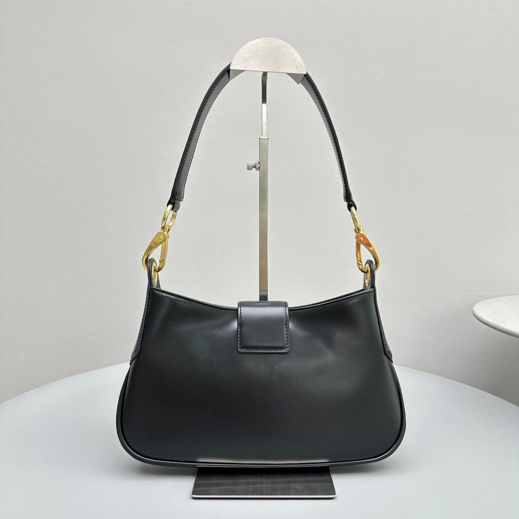 MIU MIU HOBO 28 CITY SHOUDER BAG IN BLACK CALFSKIN