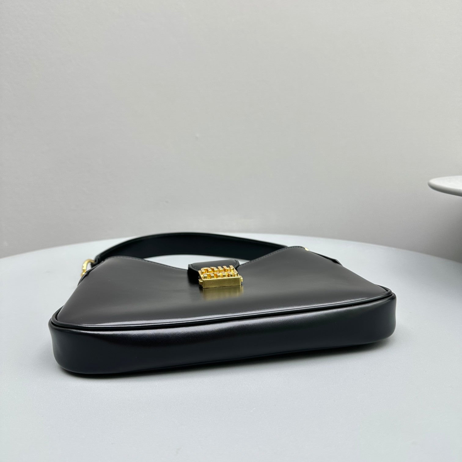 MIU MIU HOBO 28 CITY SHOUDER BAG IN BLACK CALFSKIN