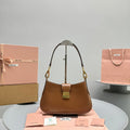 MIU MIU HOBO 28 CITY SHOUDER BAG IN CINNAMON BROWN CALFSKIN