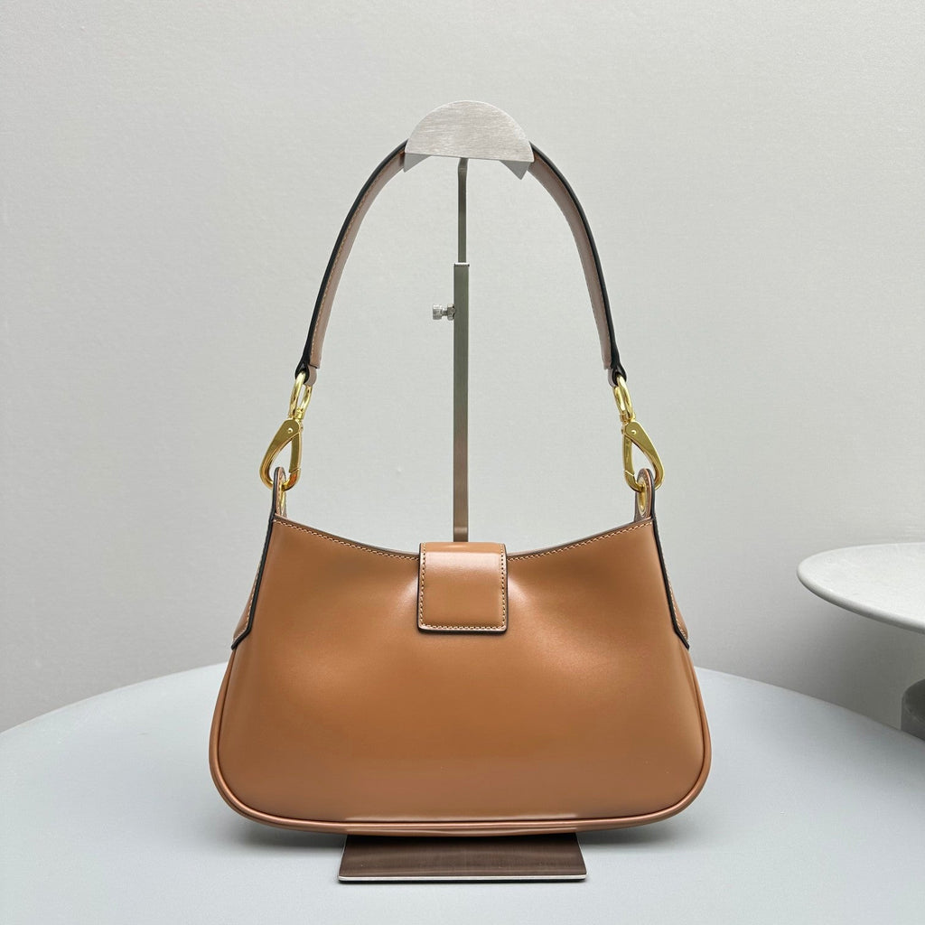 MIU MIU HOBO 28 CITY SHOUDER BAG IN CINNAMON BROWN CALFSKIN