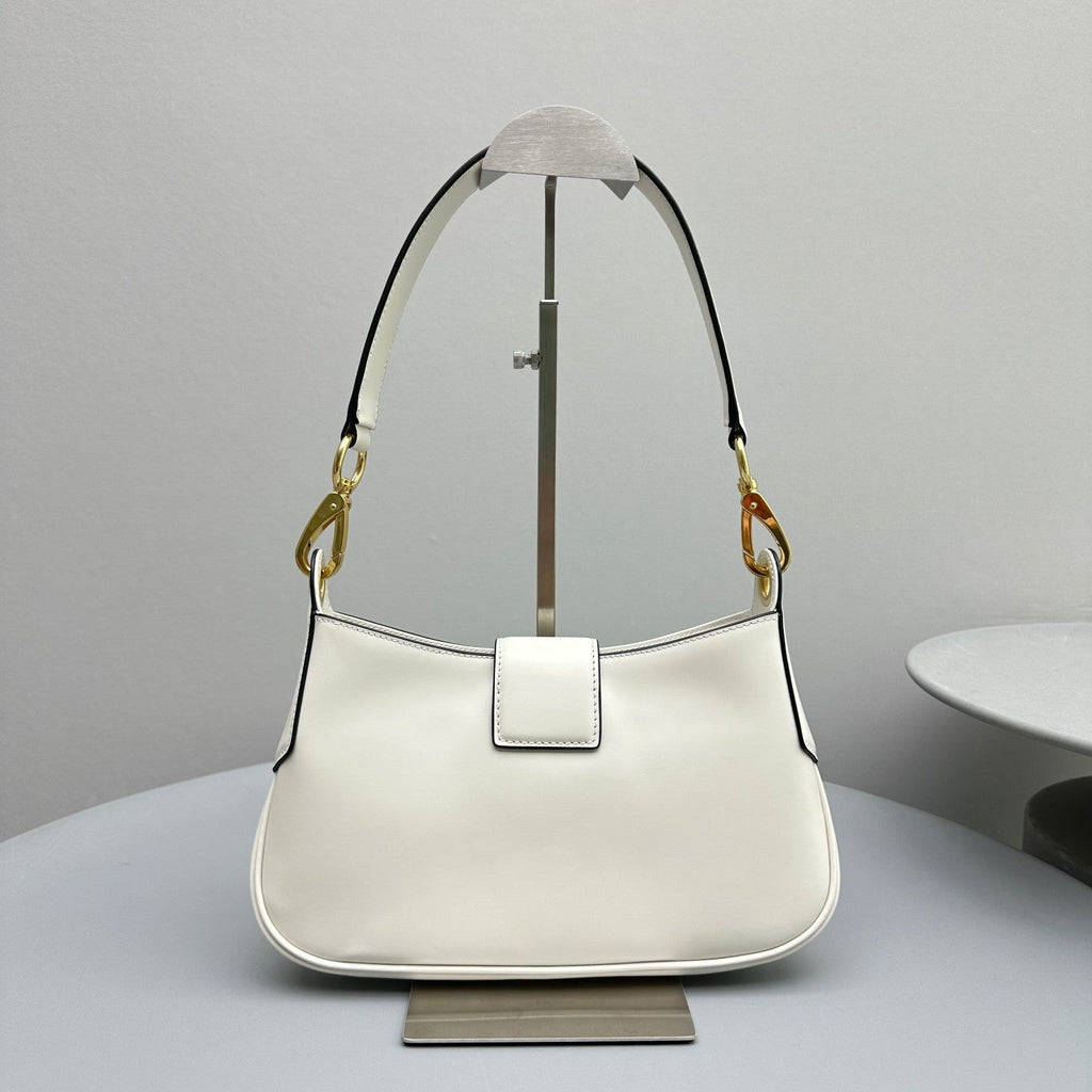 MIU MIU HOBO 28 CITY SHOUDER BAG IN WHITE CALFSKIN