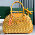 GOYARD SAINT JEANNE BAG 35 IN YELLOW GOYARDINE CANVAS AND CALFSKIN