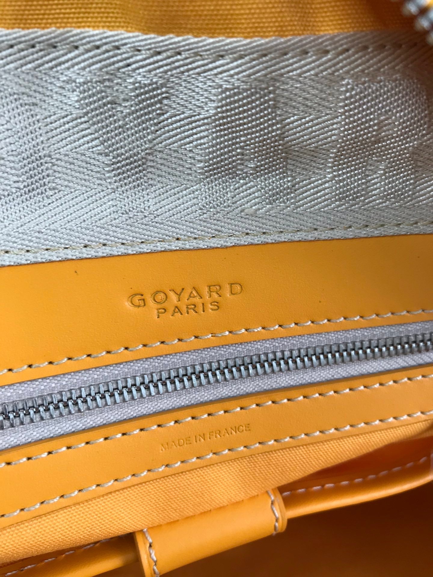 GOYARD SAINT JEANNE BAG 35 IN YELLOW GOYARDINE CANVAS AND CALFSKIN