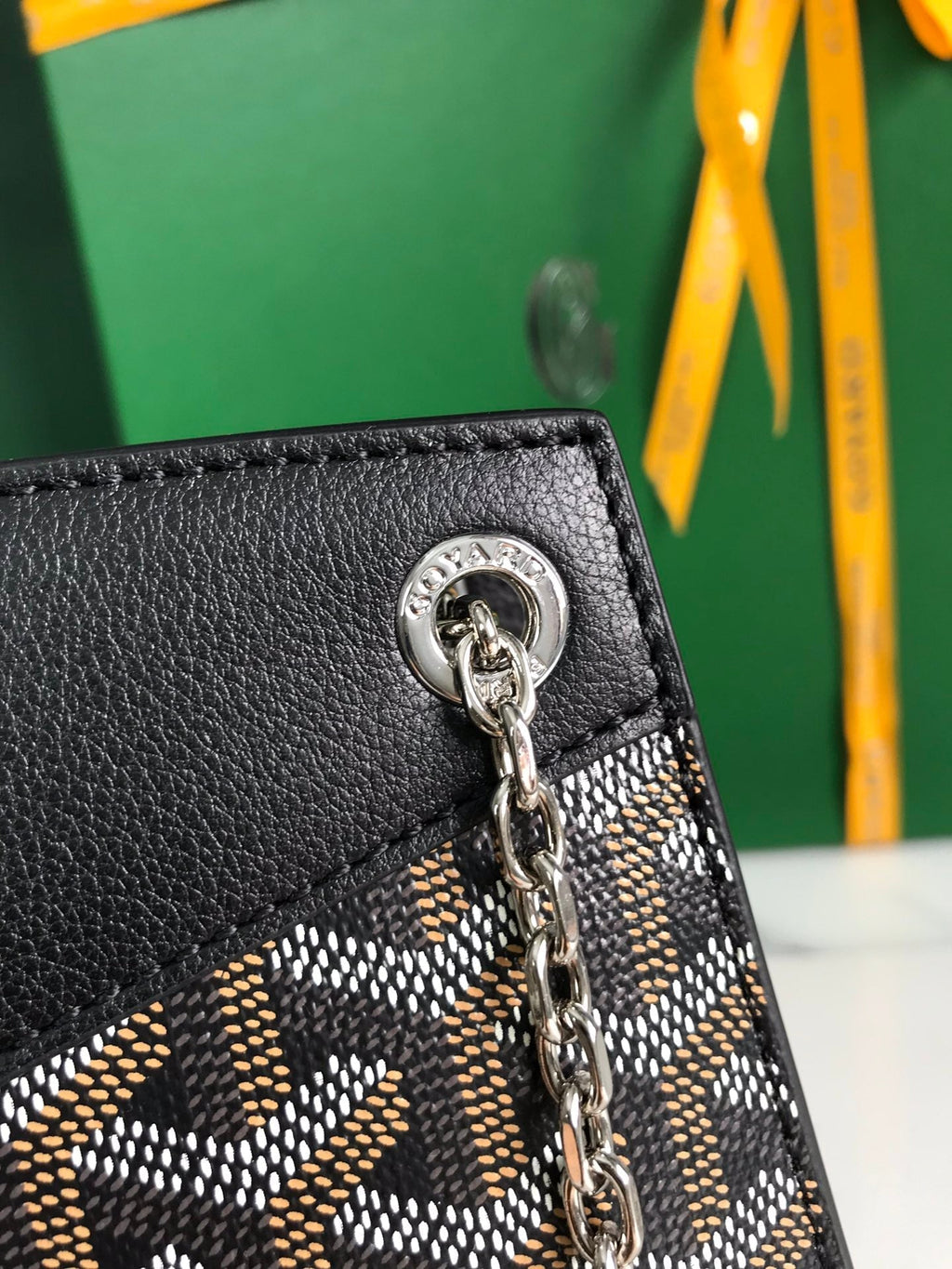GOYARD ROUETTE STRUCTURÉ MINI BAG 21 IN BLACK GOYARDINE CANVAS AND CALFSKIN