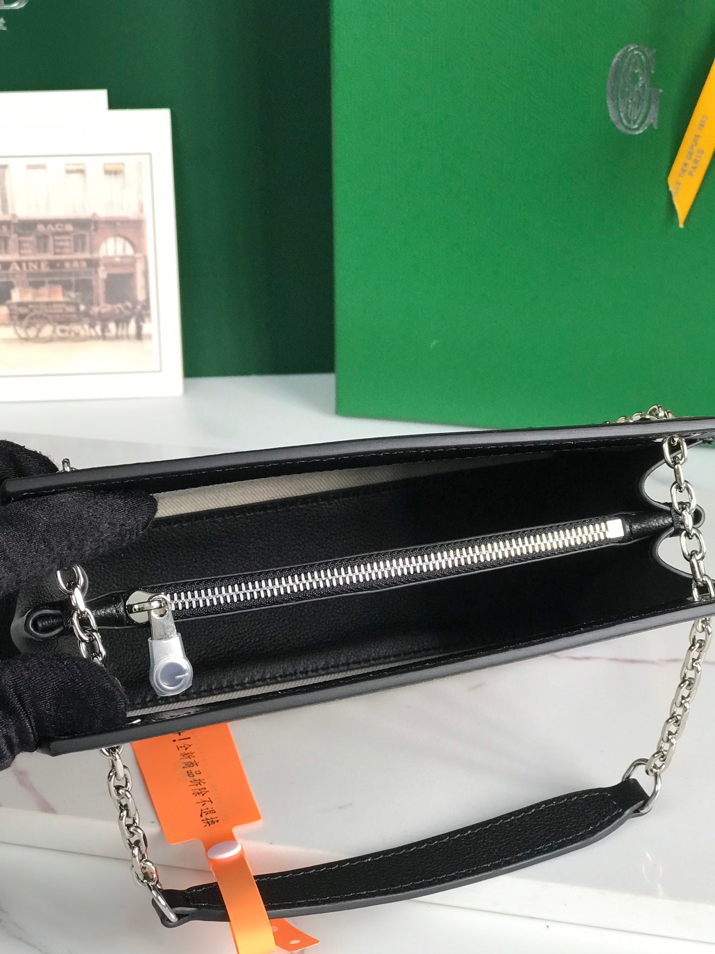 GOYARD ROUETTE STRUCTURÉ MINI BAG 21 IN BLACK GOYARDINE CANVAS AND CALFSKIN