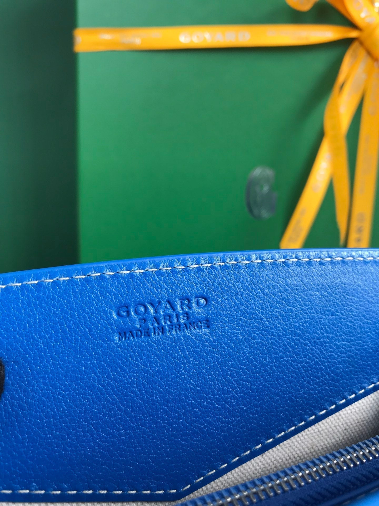 GOYARD ROUETTE STRUCTURÉ MINI BAG 21 IN SAPPHIRE BLUE GOYARDINE CANVAS AND CALFSKIN