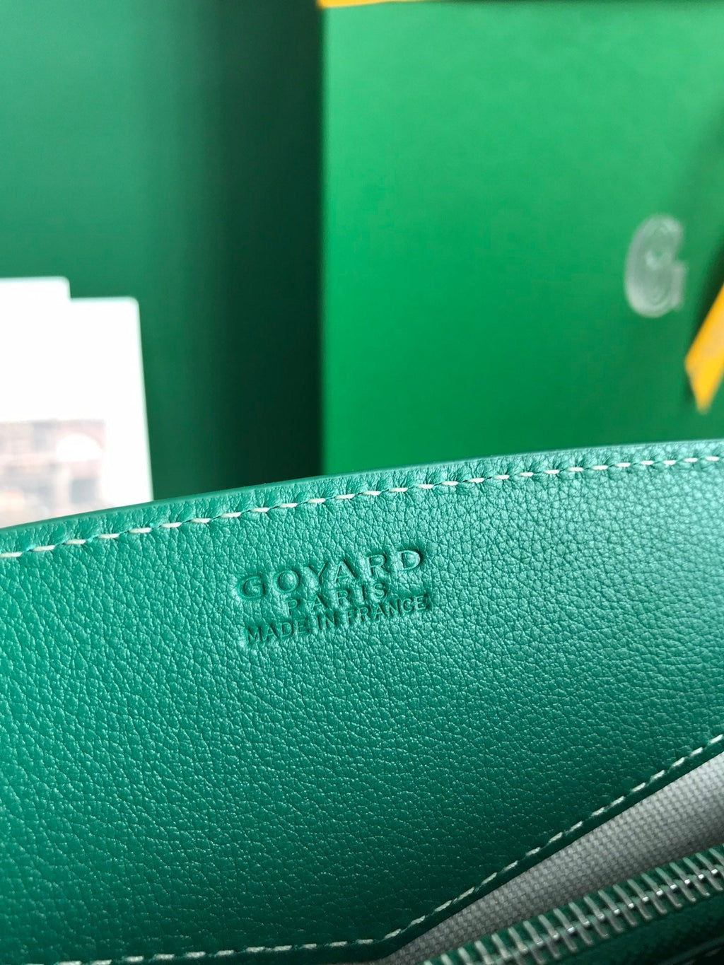 GOYARD ROUETTE STRUCTURÉ MINI BAG 21 IN GREEN GOYARDINE CANVAS AND CALFSKIN