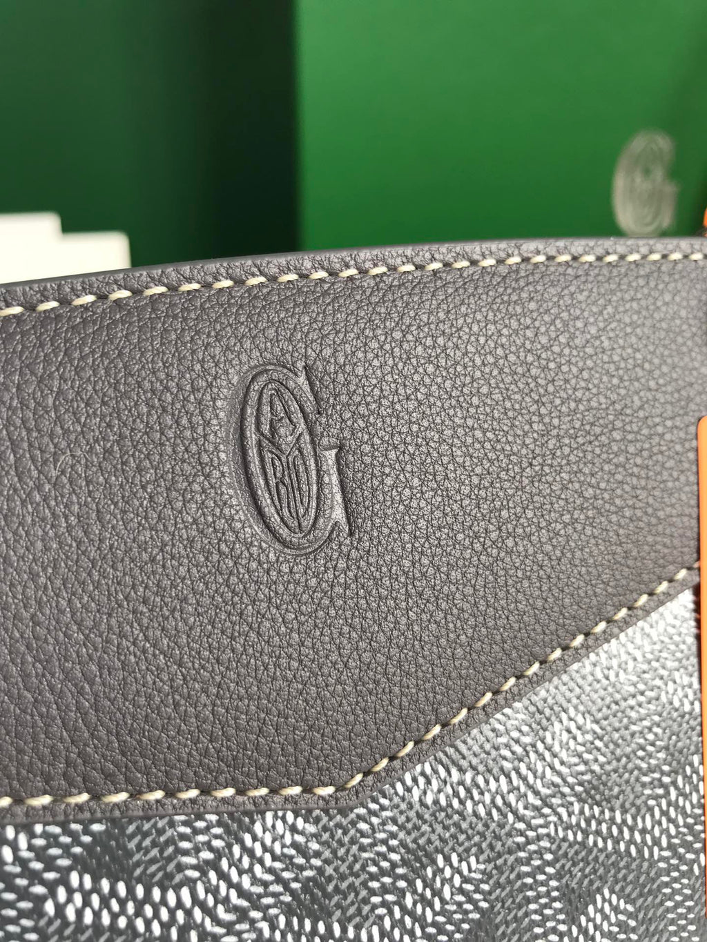 GOYARD ROUETTE STRUCTURÉ MINI BAG 21 IN GREY BLACK GOYARDINE CANVAS AND CALFSKIN