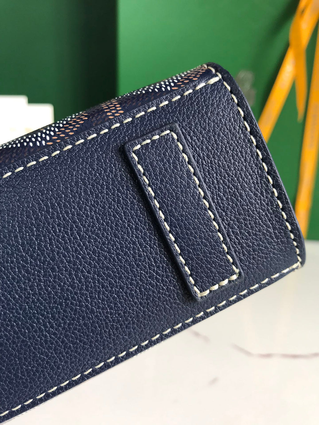 GOYARD ROUETTE STRUCTURÉ MINI BAG 21 IN NAVY BLUE GOYARDINE CANVAS AND CALFSKIN