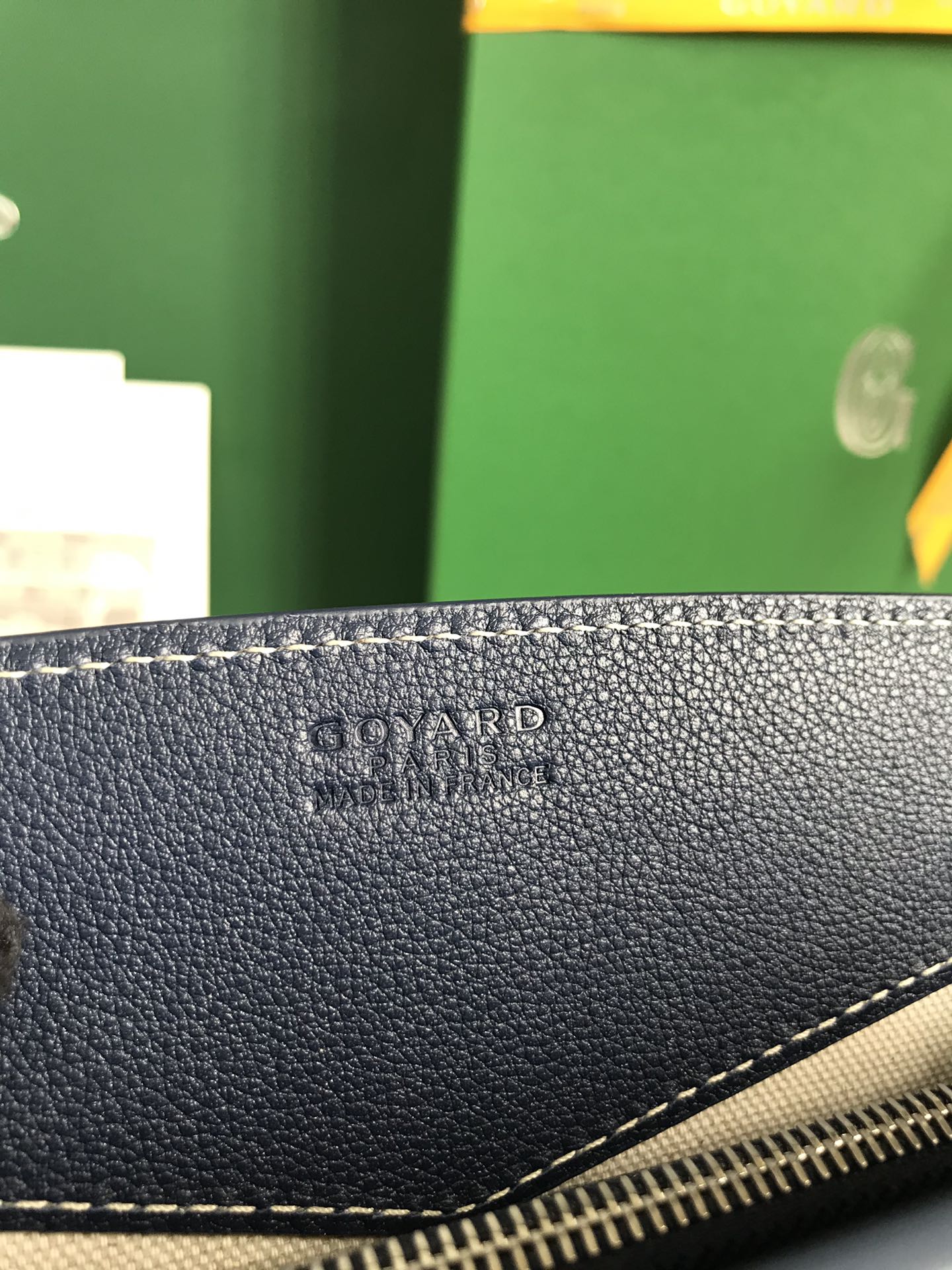 GOYARD ROUETTE STRUCTURÉ MINI BAG 21 IN NAVY BLUE GOYARDINE CANVAS AND CALFSKIN
