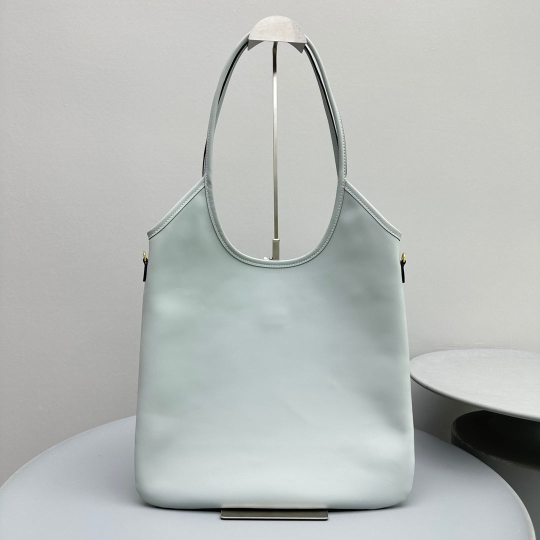 MIU MIU HOBO 40 TOTE IN LIGHT BLUE CALFSKIN