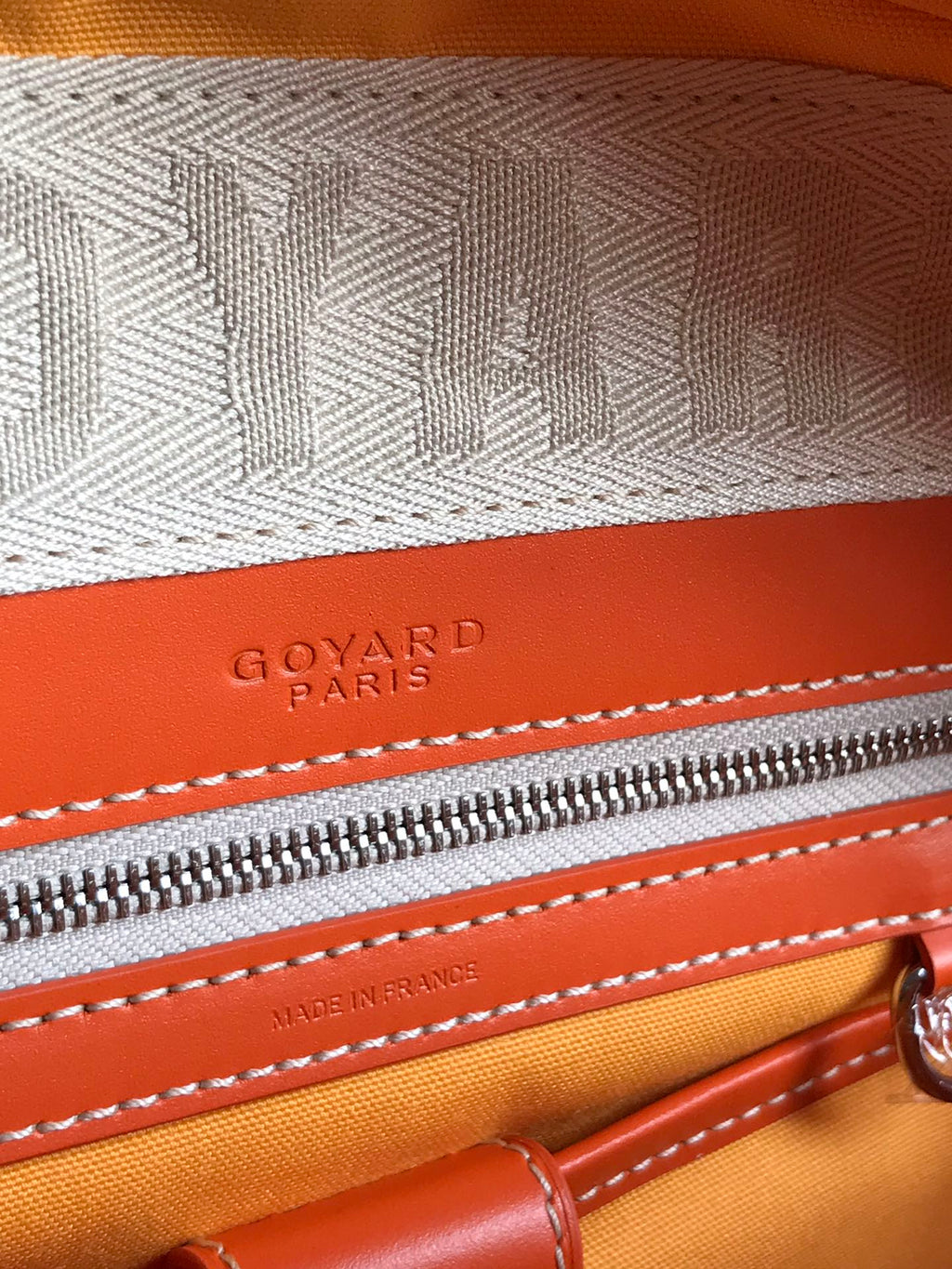 GOYARD SAINT JEANNE BAG 35 IN RED ORANGE GOYARDINE CANVAS AND CALFSKIN