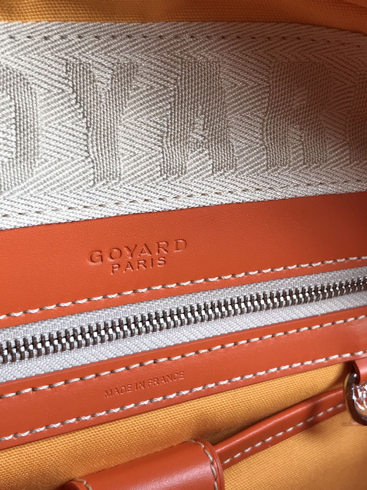 GOYARD SAINT JEANNE BAG 35 IN RED ORANGE GOYARDINE CANVAS AND CALFSKIN