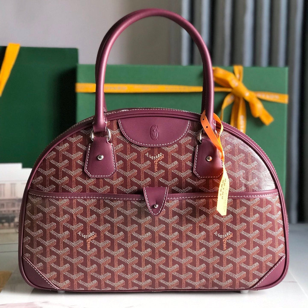GOYARD SAINT JEANNE BAG 35 IN CANNON PINK GOYARDINE CANVAS AND CALFSKIN
