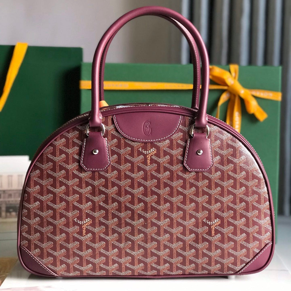 GOYARD SAINT JEANNE BAG 35 IN CANNON PINK GOYARDINE CANVAS AND CALFSKIN