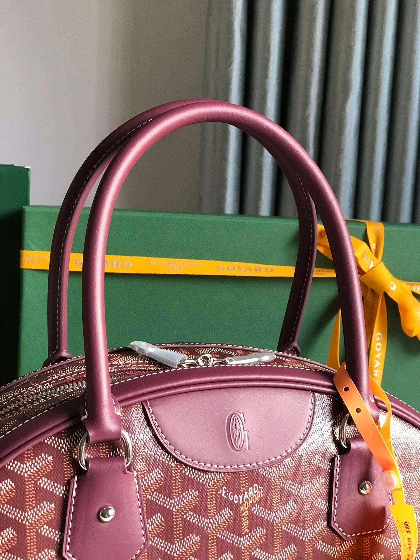 GOYARD SAINT JEANNE BAG 35 IN CANNON PINK GOYARDINE CANVAS AND CALFSKIN