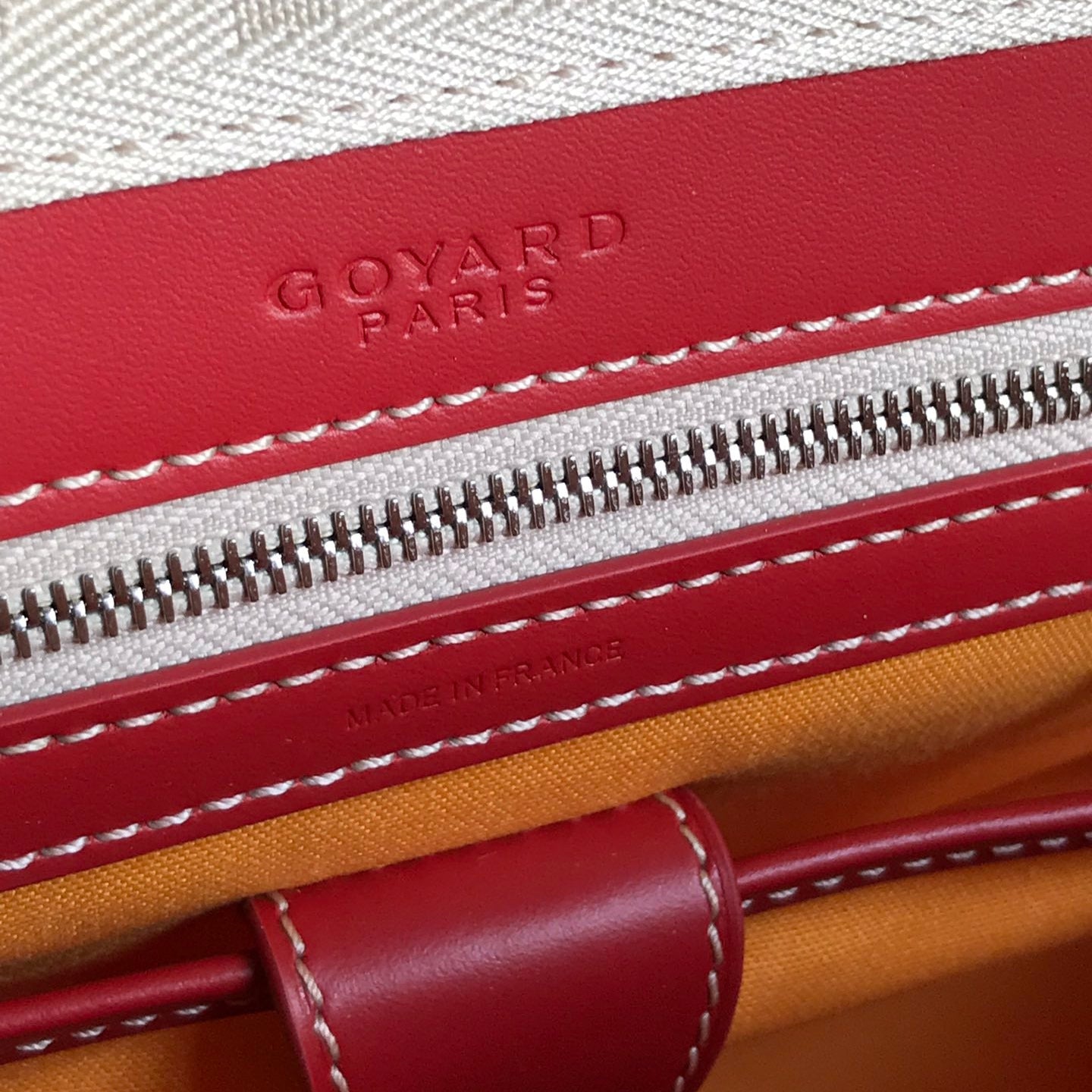 GOYARD SAINT JEANNE BAG 35 IN RED GOYARDINE CANVAS AND CALFSKIN