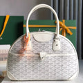 GOYARD SAINT JEANNE BAG 35 IN WHITE GOYARDINE CANVAS AND CALFSKIN