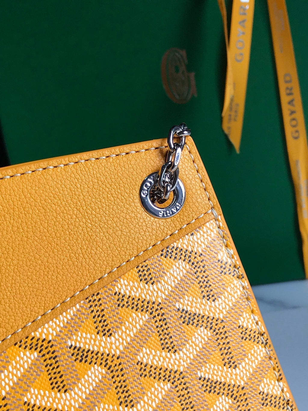 GOYARD ROUETTE STRUCTURÉ MINI BAG 21 IN YELLOW GOYARDINE CANVAS AND CALFSKIN