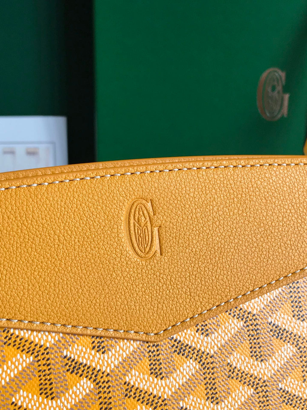 GOYARD ROUETTE STRUCTURÉ MINI BAG 21 IN YELLOW GOYARDINE CANVAS AND CALFSKIN