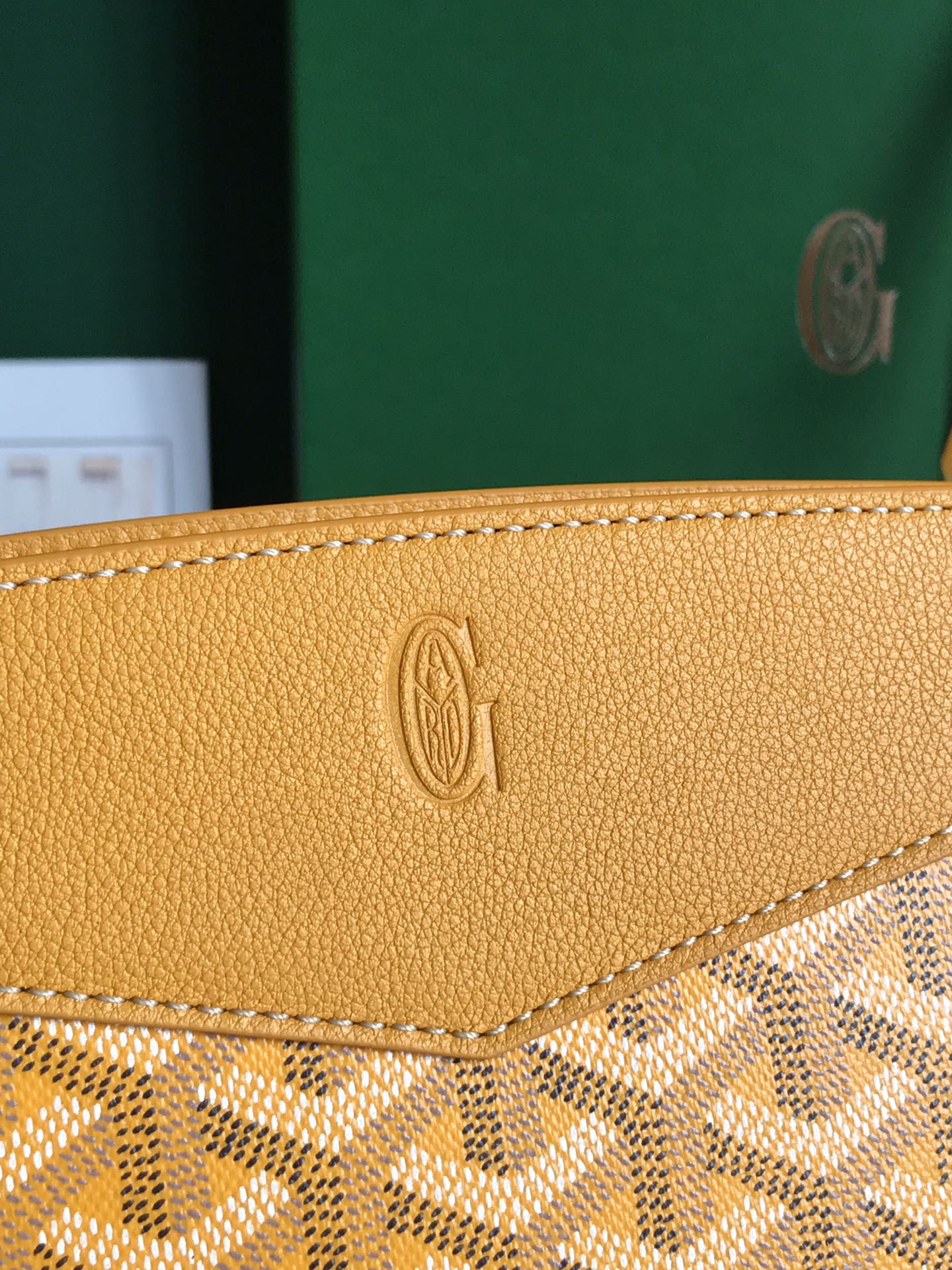GOYARD ROUETTE STRUCTURÉ MINI BAG 21 IN YELLOW GOYARDINE CANVAS AND CALFSKIN