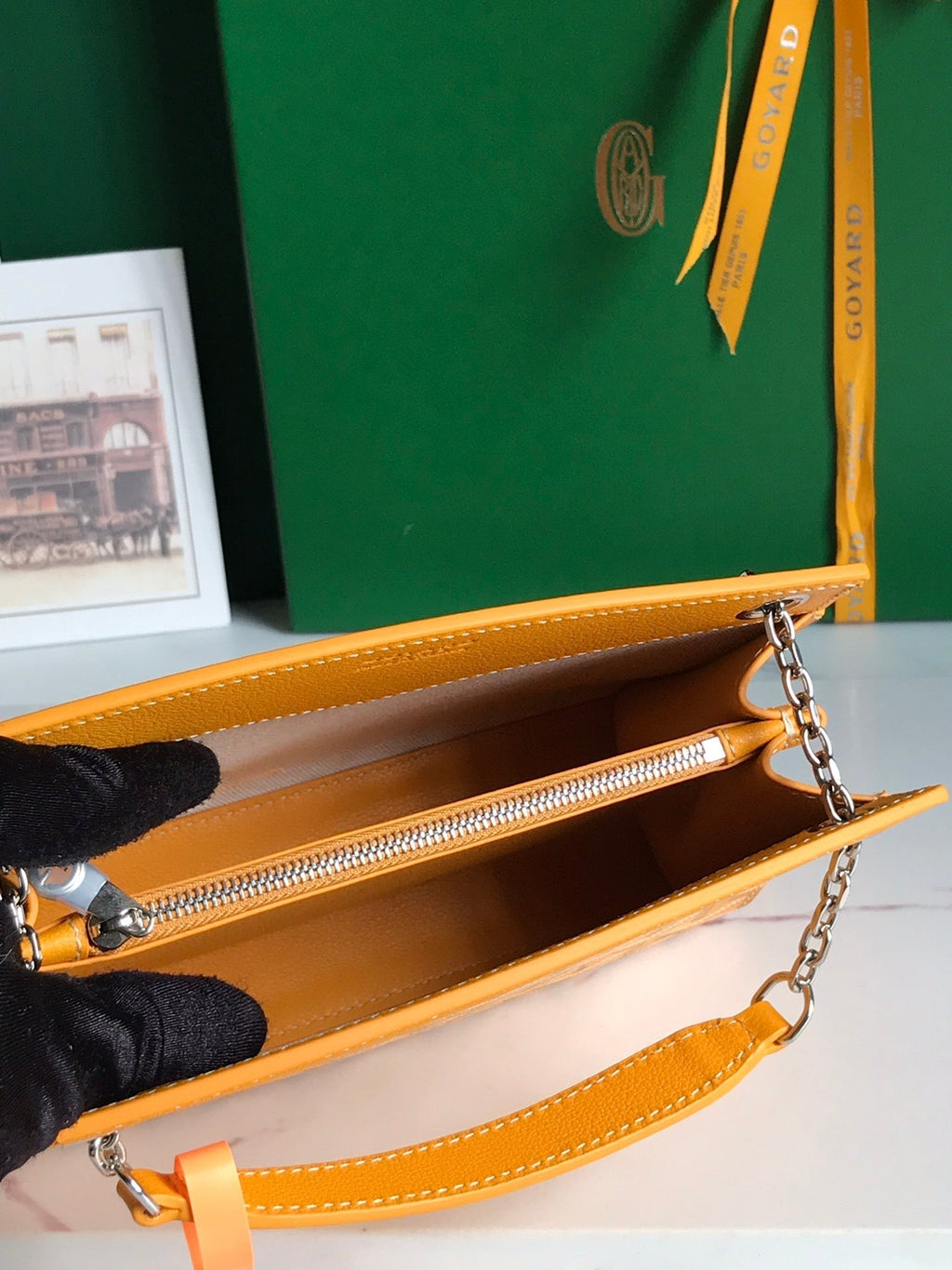 GOYARD ROUETTE STRUCTURÉ MINI BAG 21 IN YELLOW GOYARDINE CANVAS AND CALFSKIN