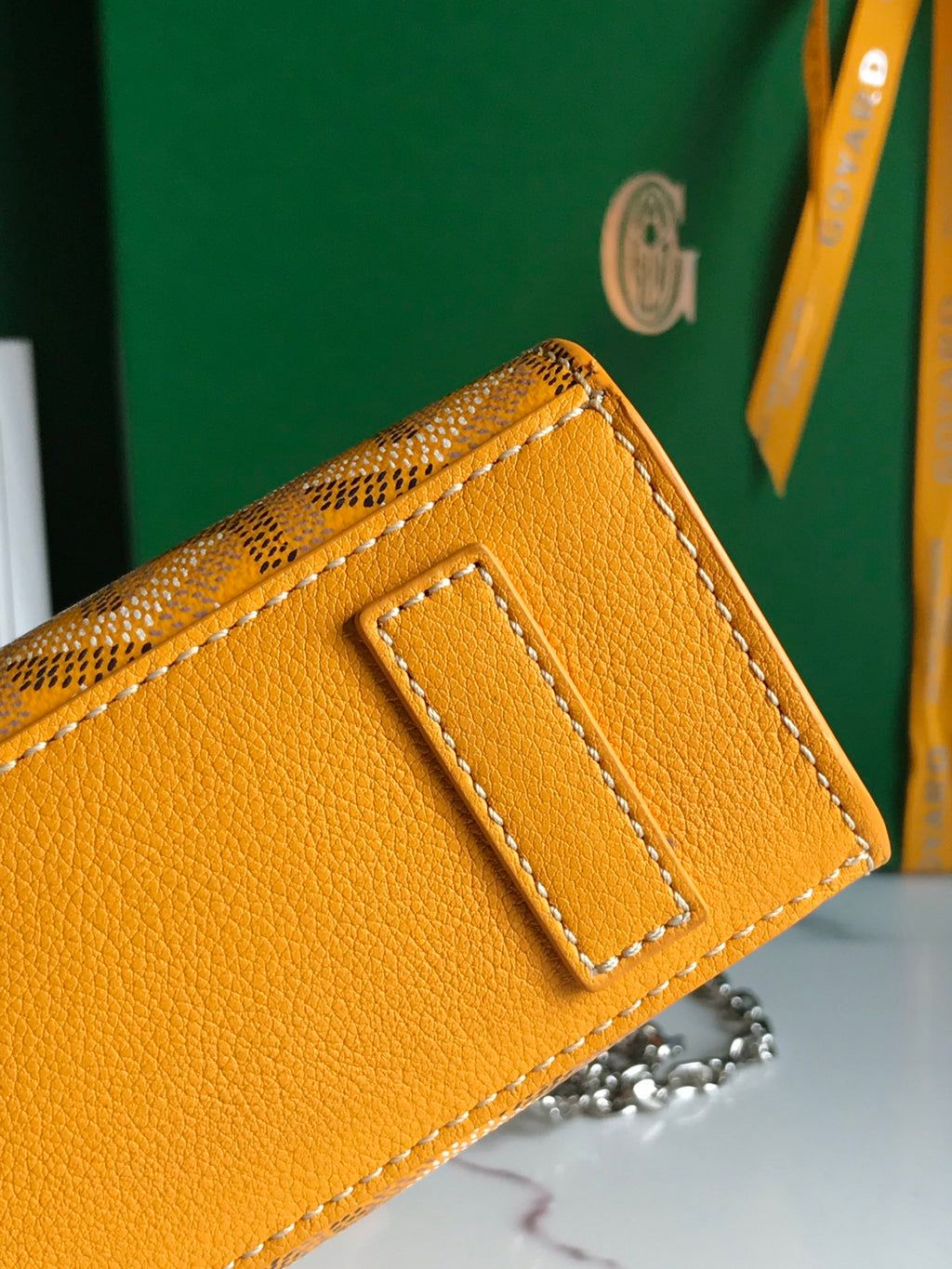 GOYARD ROUETTE STRUCTURÉ MINI BAG 21 IN YELLOW GOYARDINE CANVAS AND CALFSKIN