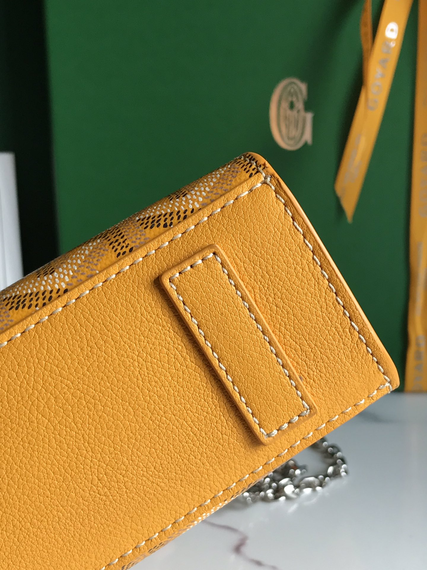 GOYARD ROUETTE STRUCTURÉ MINI BAG 21 IN YELLOW GOYARDINE CANVAS AND CALFSKIN
