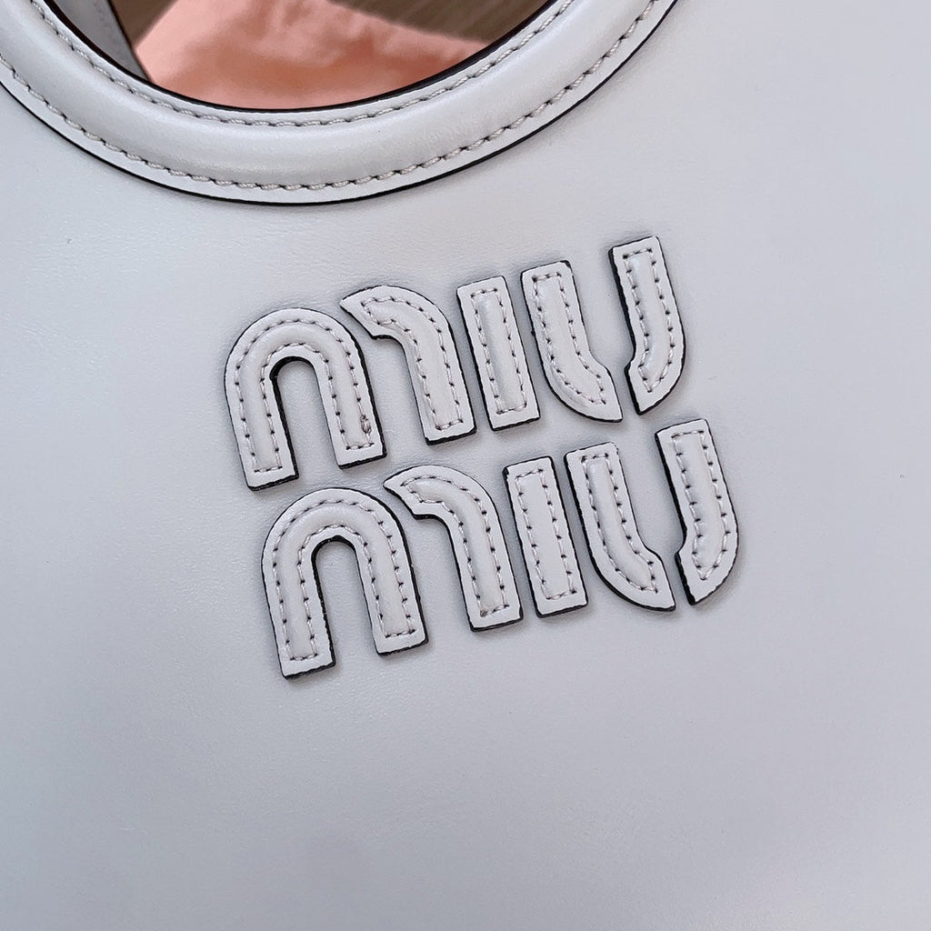 MIU MIU SMALL TOTE BAG 22 IN CHROME GRAY CALFSKIN