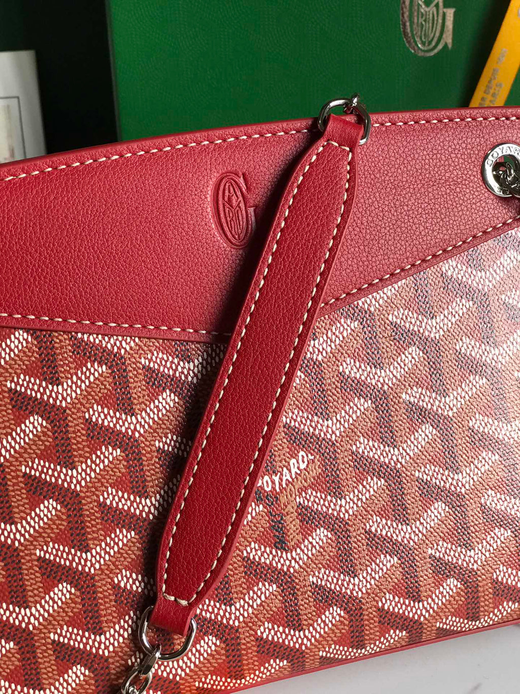 GOYARD ROUETTE STRUCTURÉ MINI BAG 21 IN CLASSIC RED GOYARDINE CANVAS AND CALFSKIN