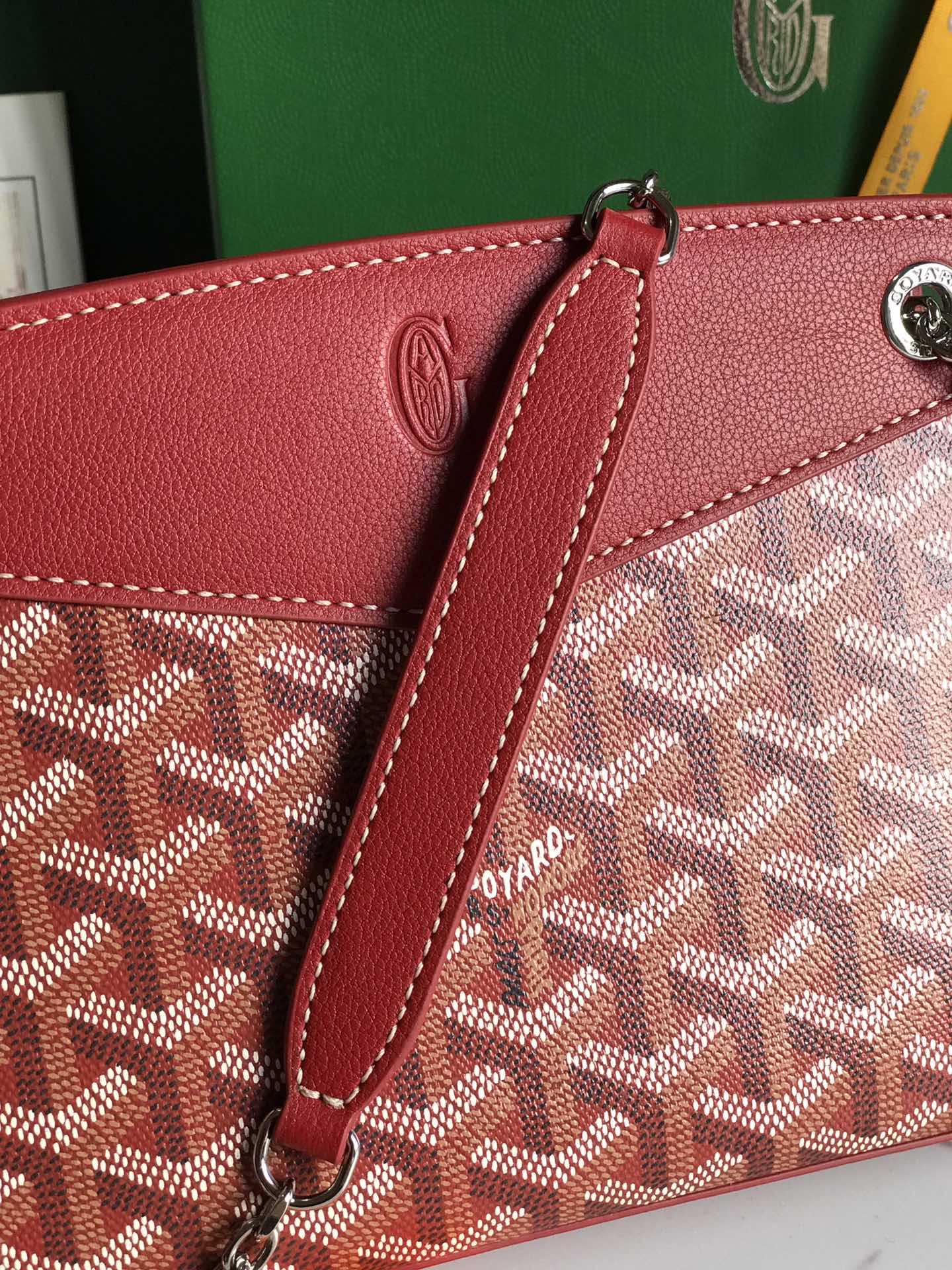 GOYARD ROUETTE STRUCTURÉ MINI BAG 21 IN CLASSIC RED GOYARDINE CANVAS AND CALFSKIN