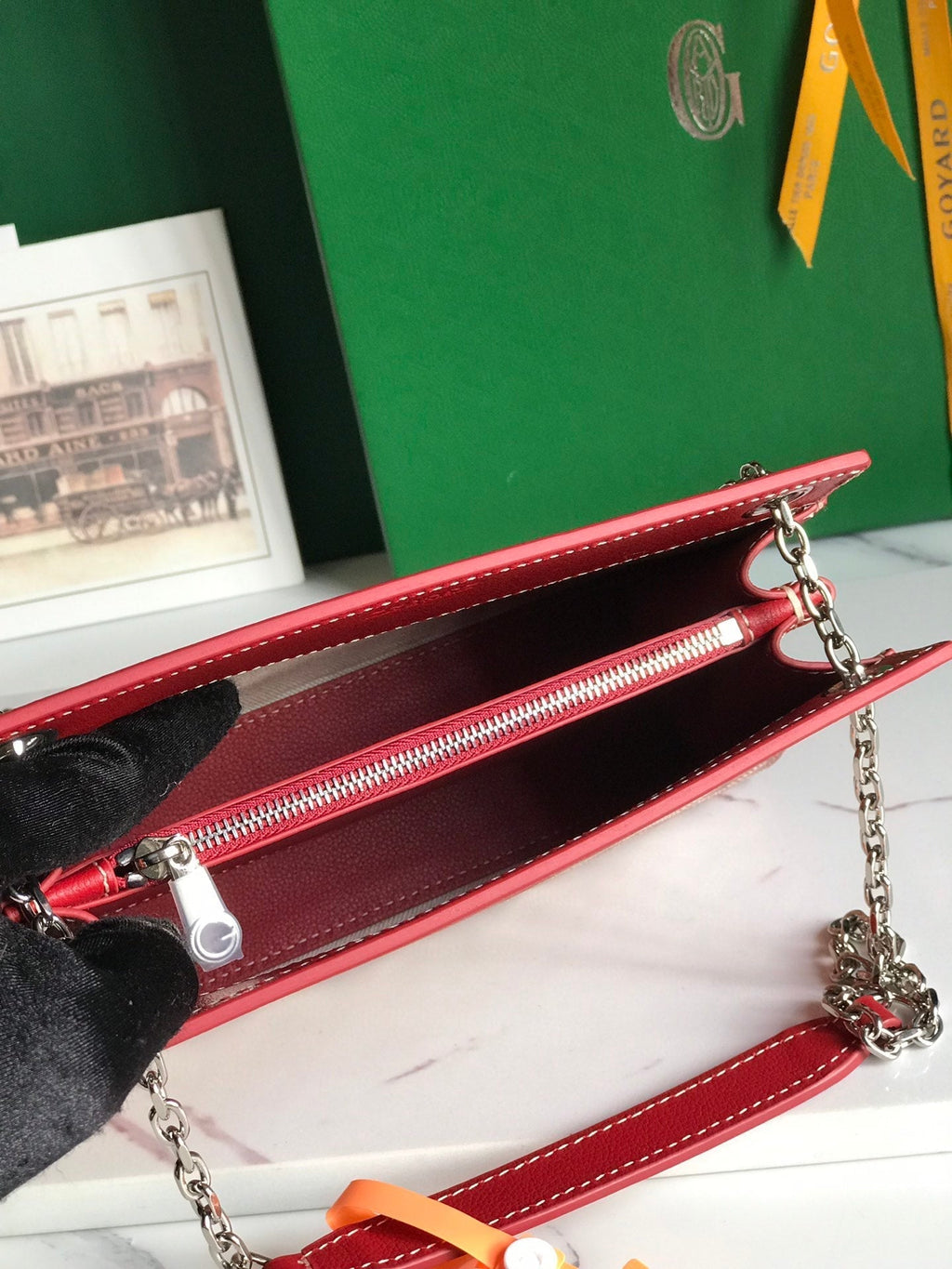 GOYARD ROUETTE STRUCTURÉ MINI BAG 21 IN CLASSIC RED GOYARDINE CANVAS AND CALFSKIN