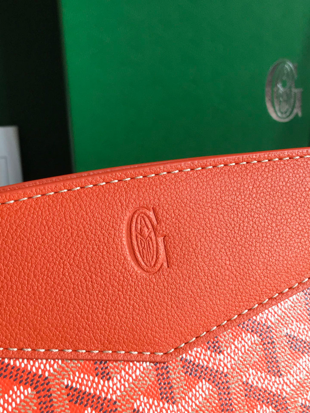 GOYARD ROUETTE STRUCTURÉ MINI BAG 21 IN ORANGE GOYARDINE CANVAS AND CALFSKIN