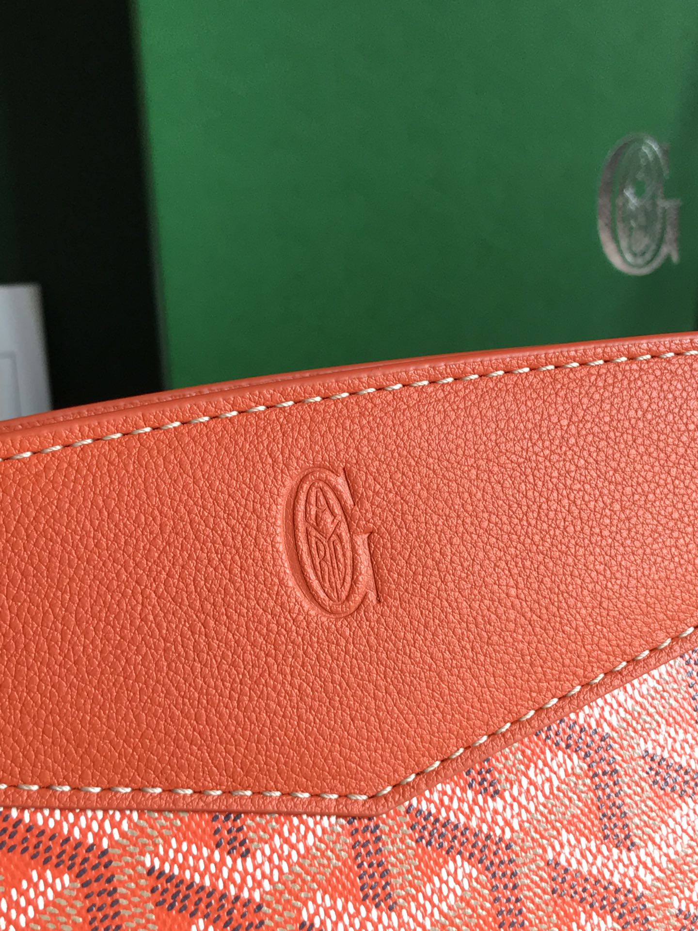 GOYARD ROUETTE STRUCTURÉ MINI BAG 21 IN ORANGE GOYARDINE CANVAS AND CALFSKIN