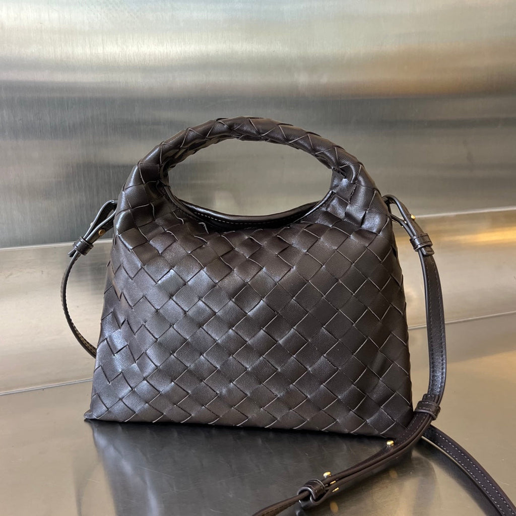 BOTTEGA VENETA MINI HOP 25 IN HICKORY BROWN CALFSKIN