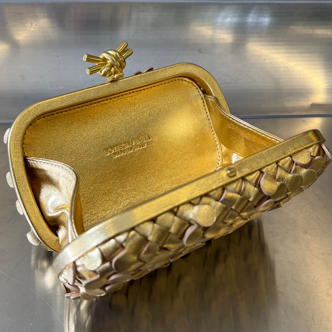 BOTTEGA VENETA GOLDEN KNOT 19 IN GOLDEN LAMBSKIN