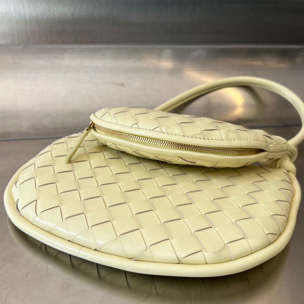BOTTEGA VENETA SMALL GEMELLI 24 IN LIGHT YELLOW LAMBSKIN