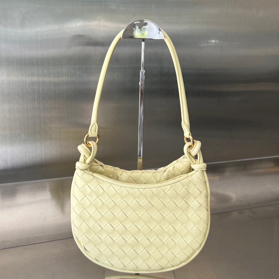 BOTTEGA VENETA SMALL GEMELLI 24 IN LIGHT YELLOW LAMBSKIN