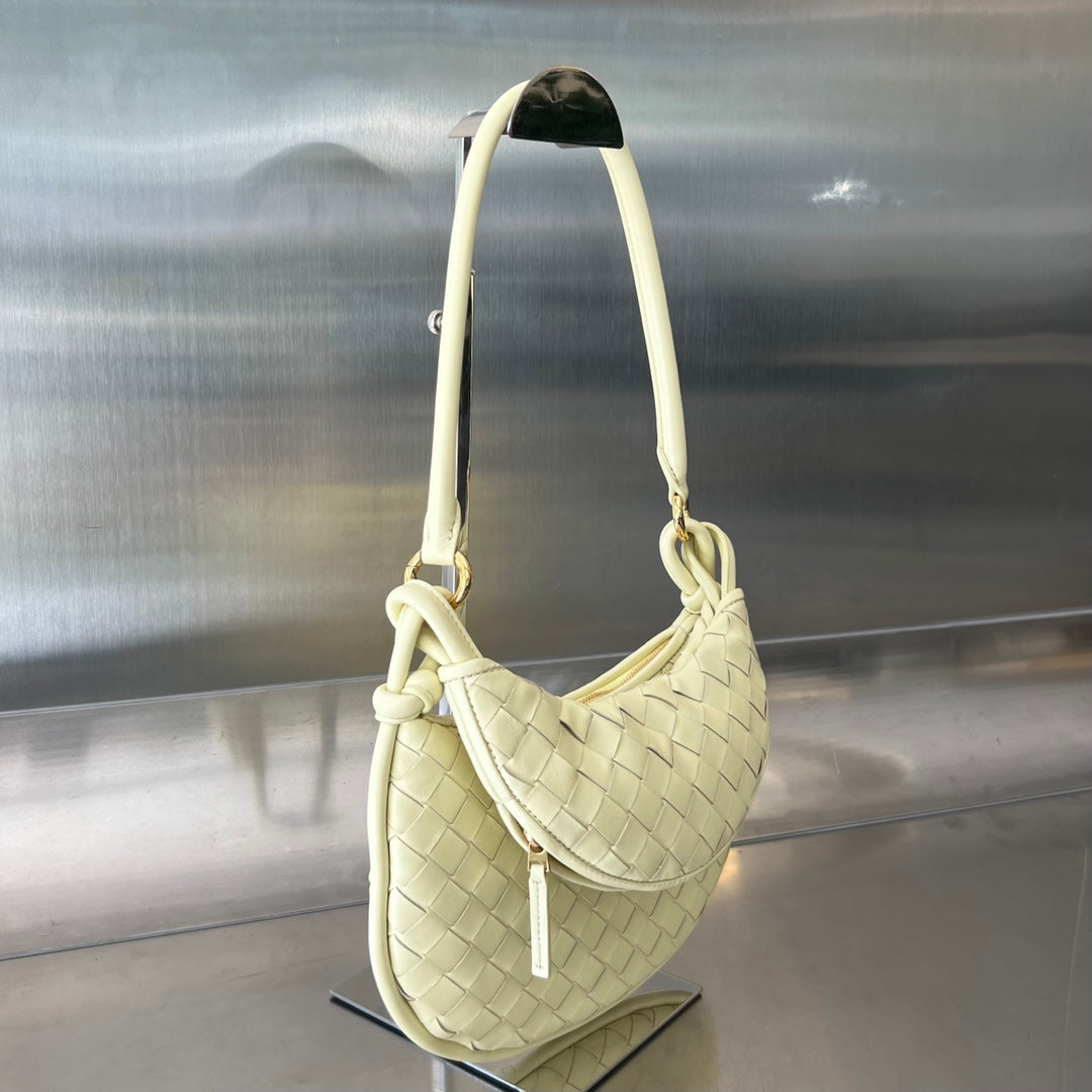 BOTTEGA VENETA SMALL GEMELLI 24 IN LIGHT YELLOW LAMBSKIN