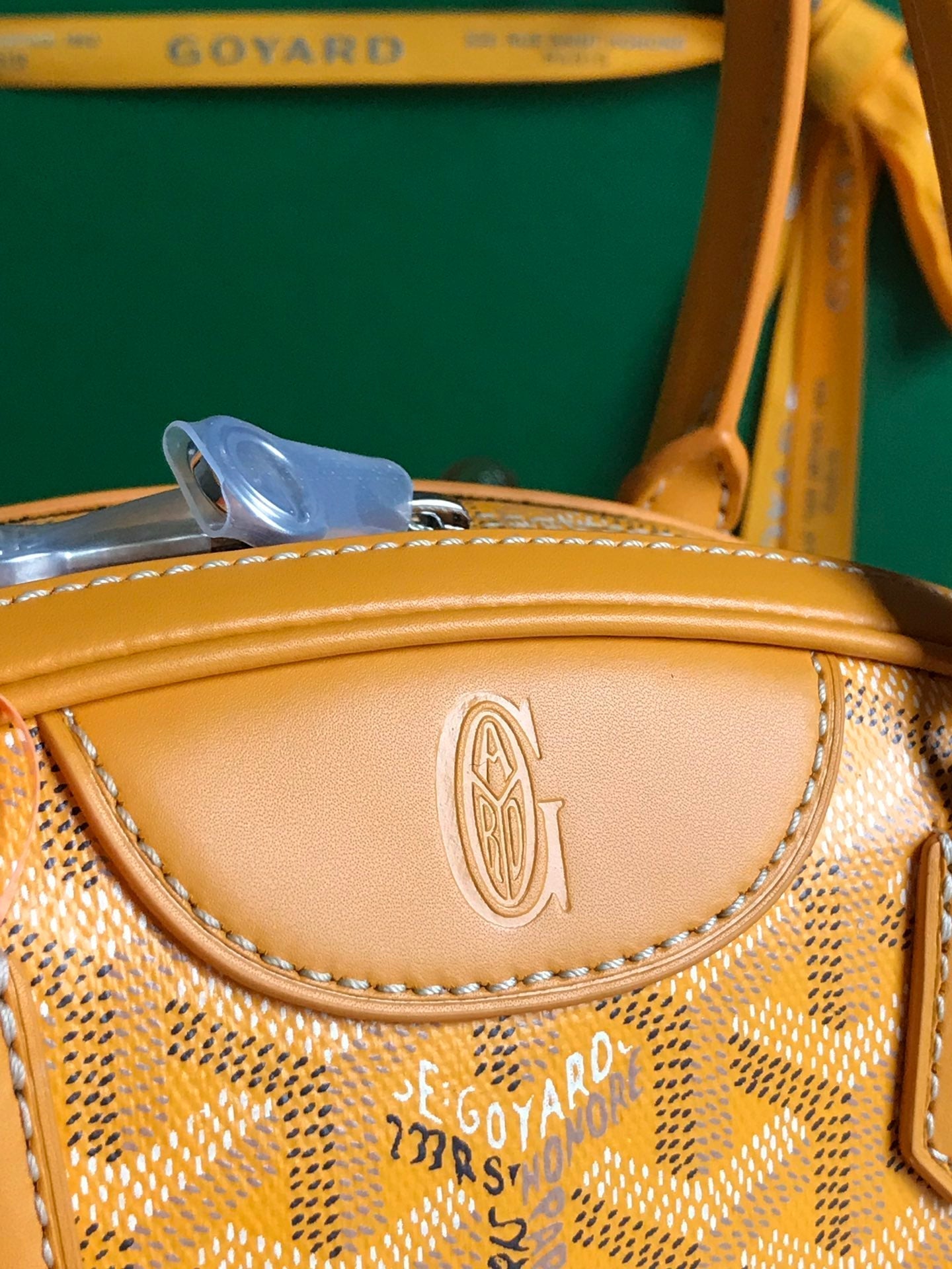GOYARD SAINT JEANNE MINI BAG 26 IN YELLOW GOYARDINE CANVAS AND CALFSKIN