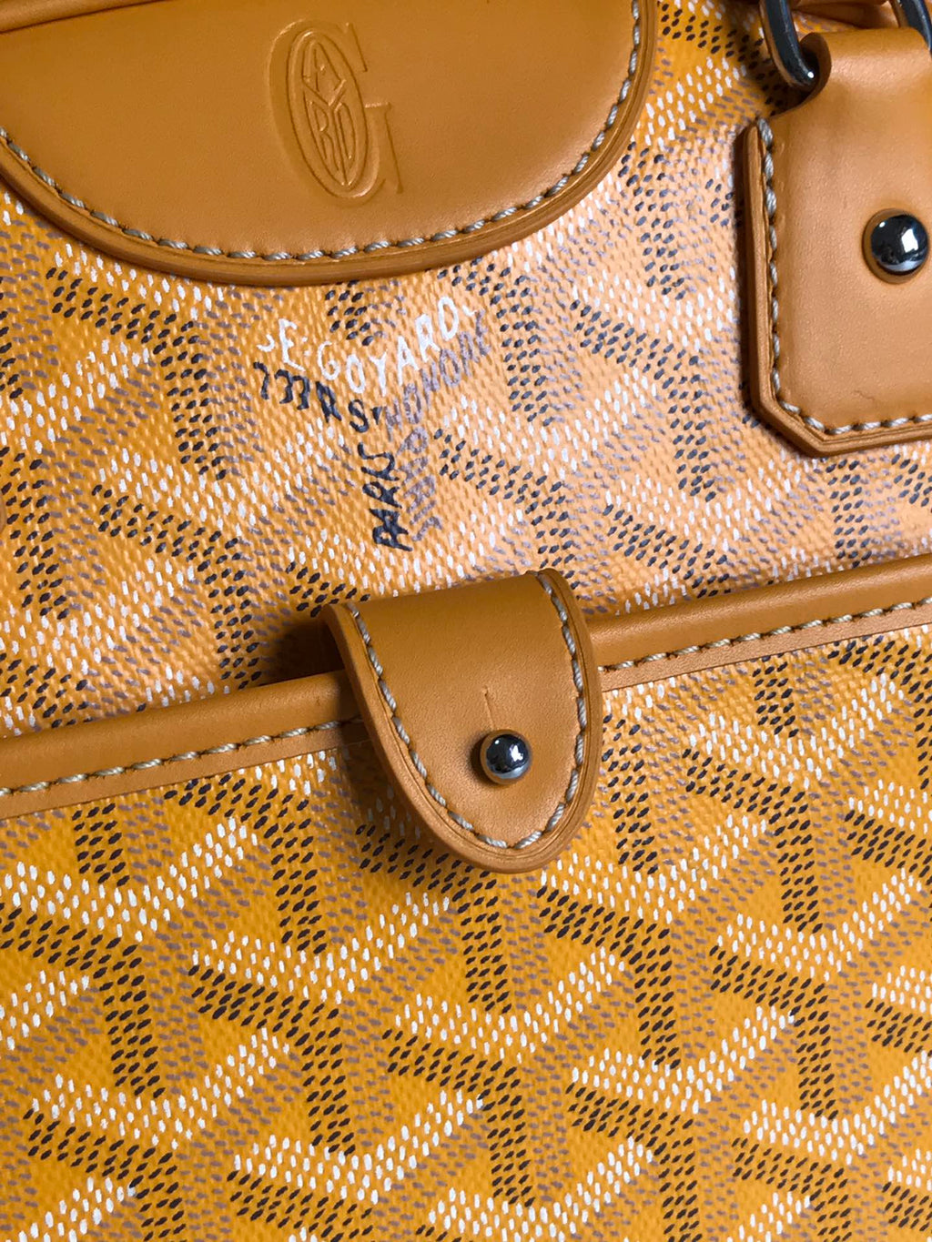 GOYARD SAINT JEANNE MINI BAG 26 IN YELLOW GOYARDINE CANVAS AND CALFSKIN