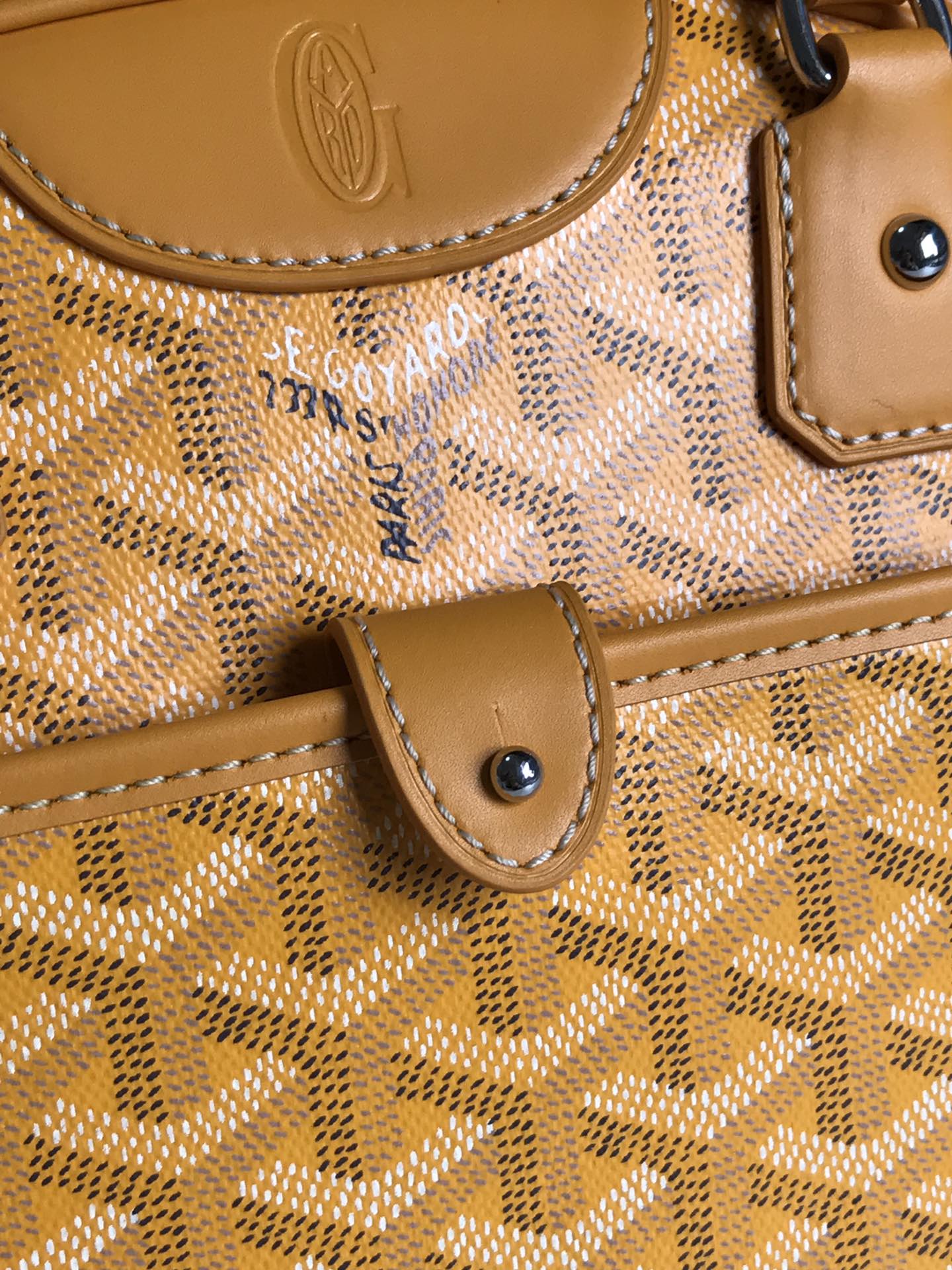 GOYARD SAINT JEANNE MINI BAG 26 IN YELLOW GOYARDINE CANVAS AND CALFSKIN