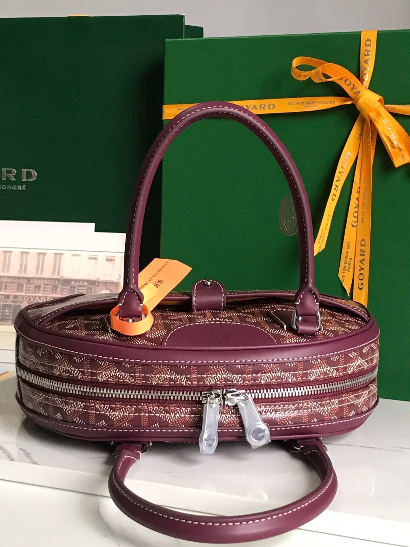 GOYARD SAINT JEANNE MINI BAG 26 IN CANNON PINK GOYARDINE CANVAS AND CALFSKIN
