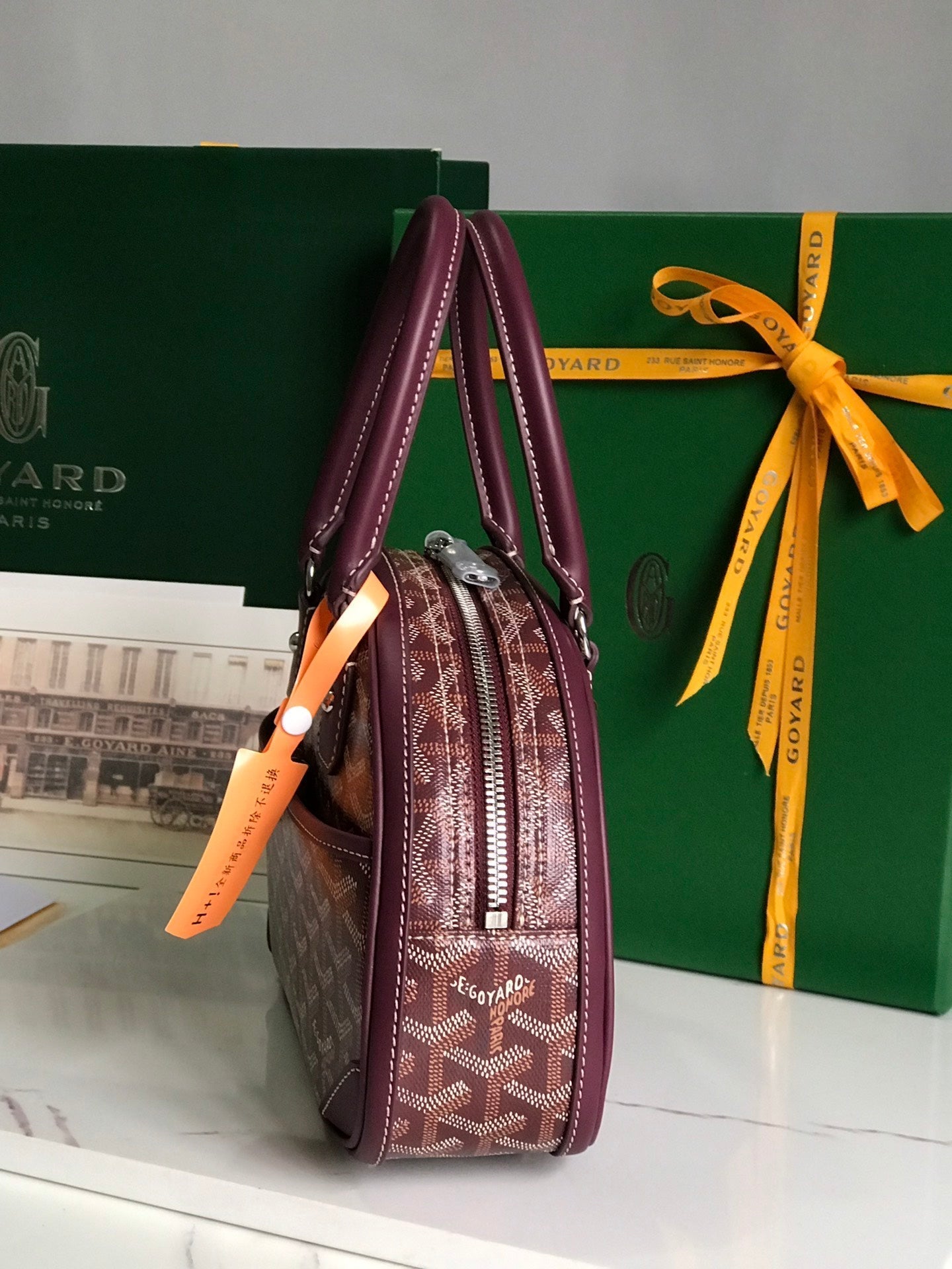 GOYARD SAINT JEANNE MINI BAG 26 IN CANNON PINK GOYARDINE CANVAS AND CALFSKIN