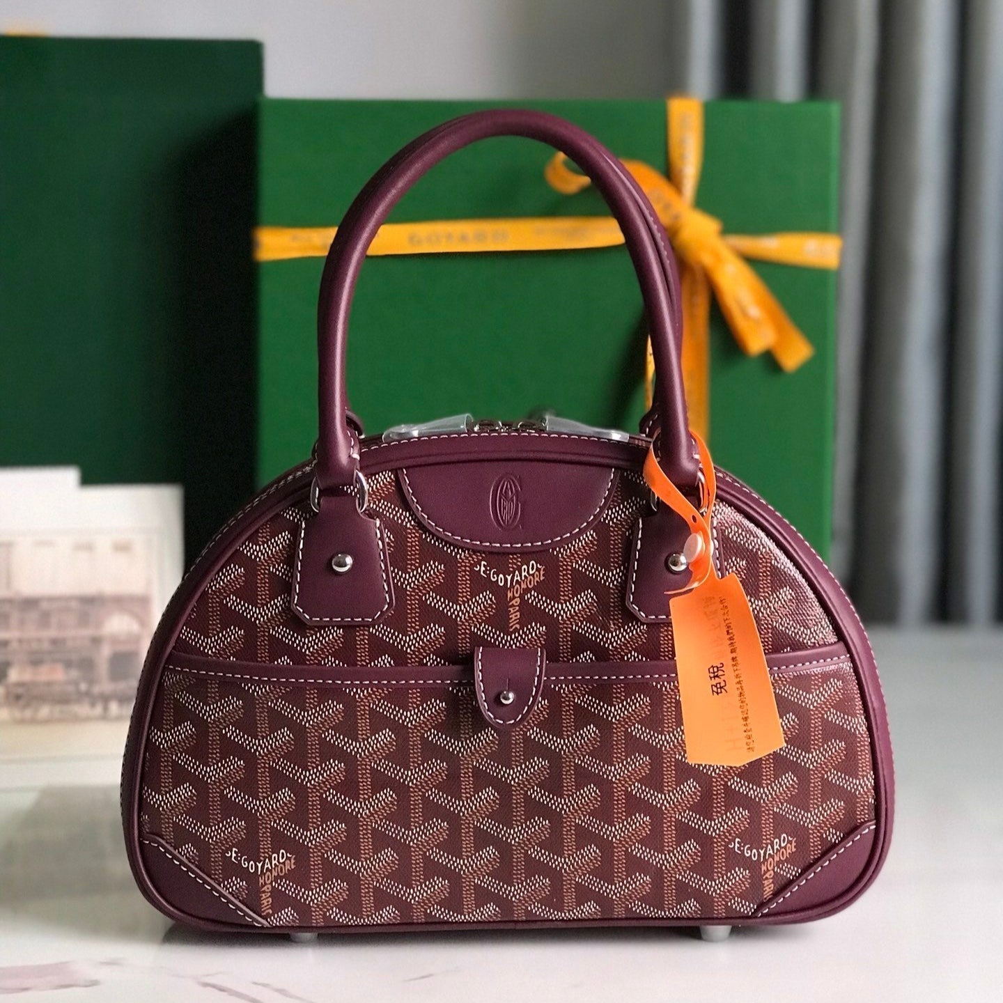 GOYARD SAINT JEANNE MINI BAG 26 IN CANNON PINK GOYARDINE CANVAS AND CALFSKIN