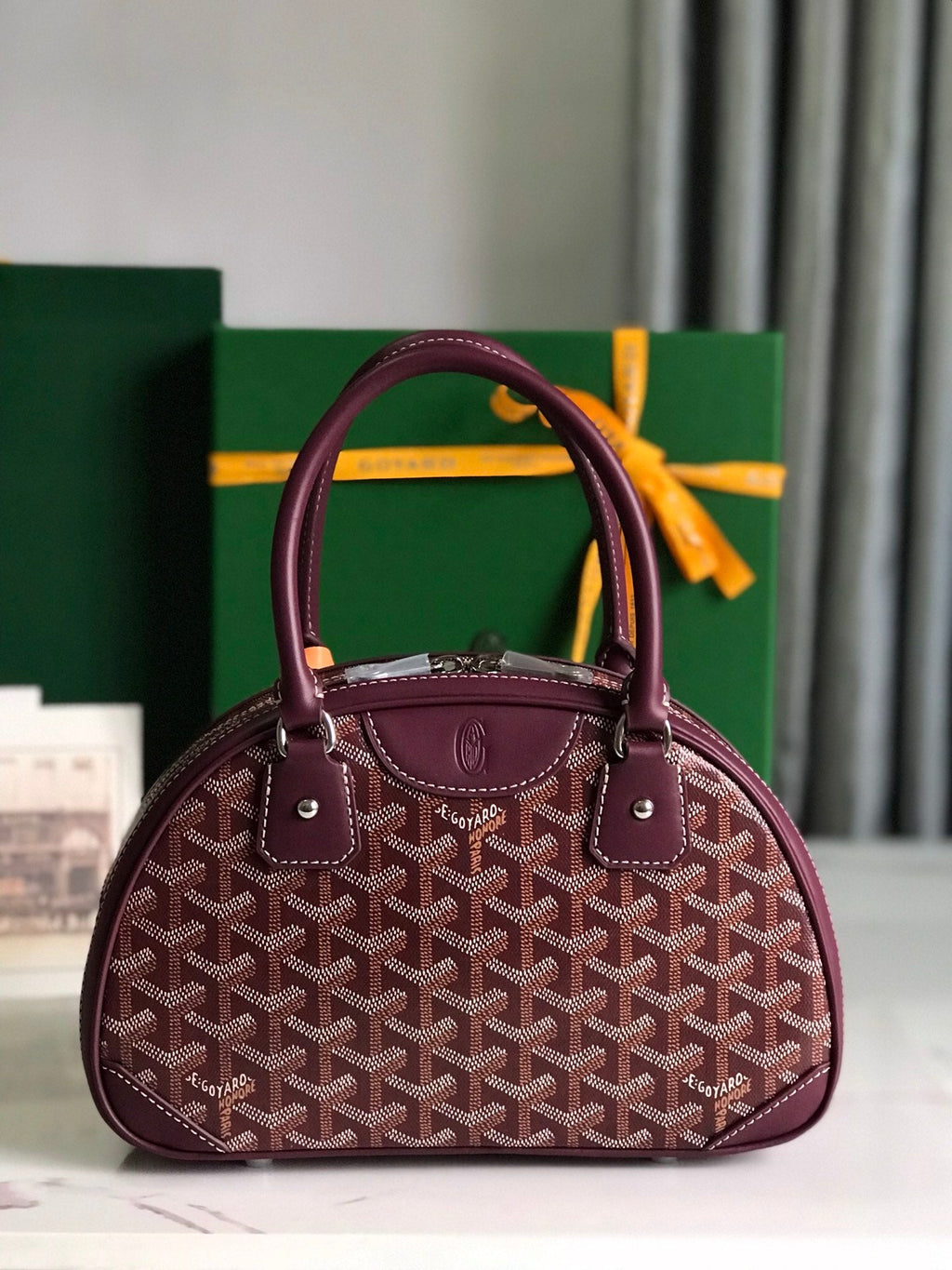 GOYARD SAINT JEANNE MINI BAG 26 IN CANNON PINK GOYARDINE CANVAS AND CALFSKIN