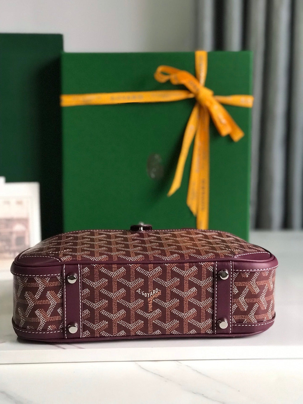 GOYARD SAINT JEANNE MINI BAG 26 IN CANNON PINK GOYARDINE CANVAS AND CALFSKIN