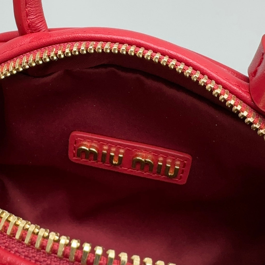MIU MIU TOP-HANDLE 18 BAG IN RED CALFSKIN