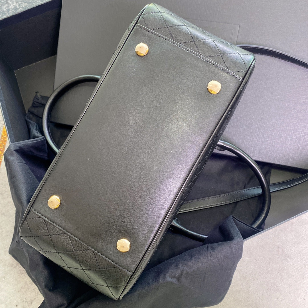 SAINT LAURENT TRAVEL BAG 31 IN KHAKI GREEN LAMBSKIN GOLD HARDWARE