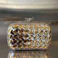 BOTTEGA VENETA CLASSIC KNOT 19 IN GOLDEN MIX SILVER LAMBSKIN